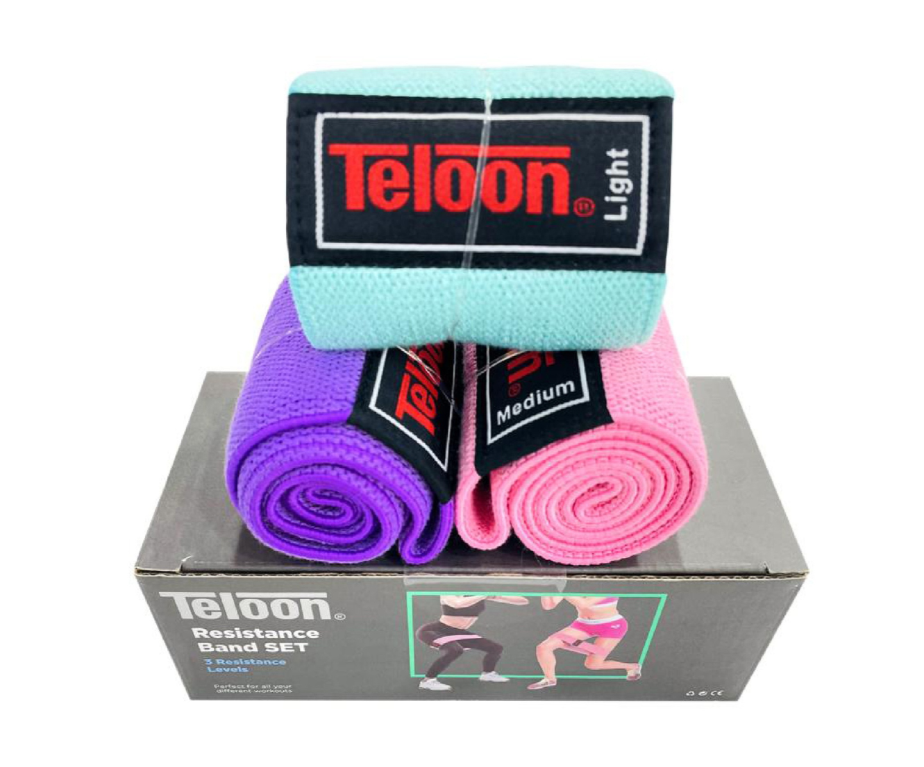 Buy Teloon Resistance Band HHP1301 3 Level Pack Online in Qatar | Home Workout Fitness Bands